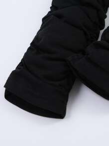 Niñas Pantalones de cintura elástica fruncido - Negro - Ver 4