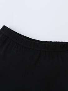 Niñas Pantalones de cintura elástica fruncido - Negro - Ver 3