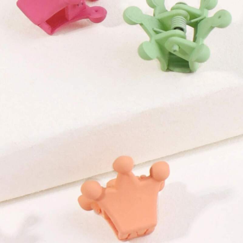 

10pcs Random Color Crown Hair Claw, Multicolor