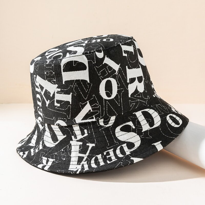 

Letter Graphic Bucket Hat, Black
