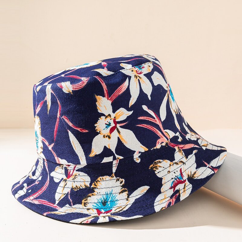 

Flower Graphic Reversible Bucket Hat, Multicolor