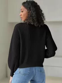 Button Front Drop Shoulder Cardigan