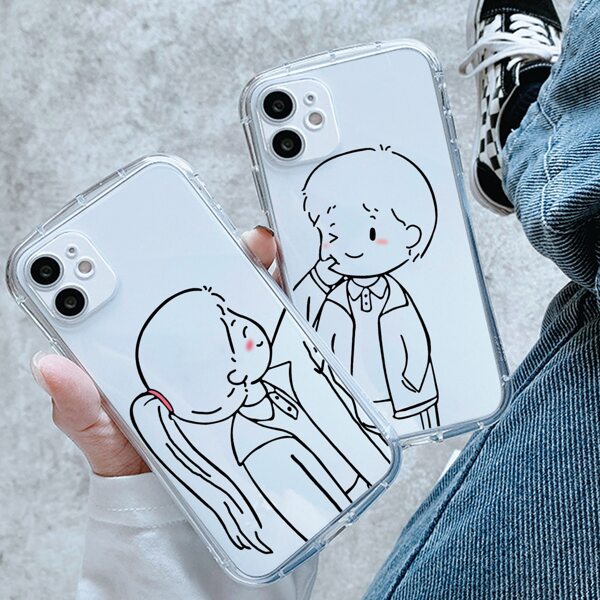 

2pcs Figure Graphic Clear Phone Case