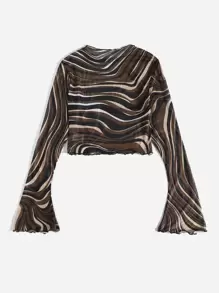 SHEIN EZwear Áo nữ Xù nhỏ cắt Tất cả trên in Giải trí - Nhiều màu - Xem 5