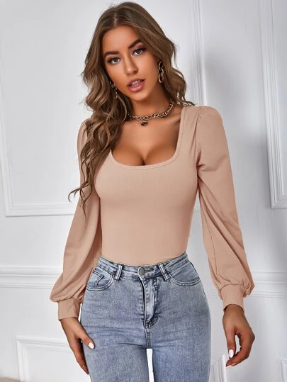 Firerie Rundringad t-shirt med biskopsärm