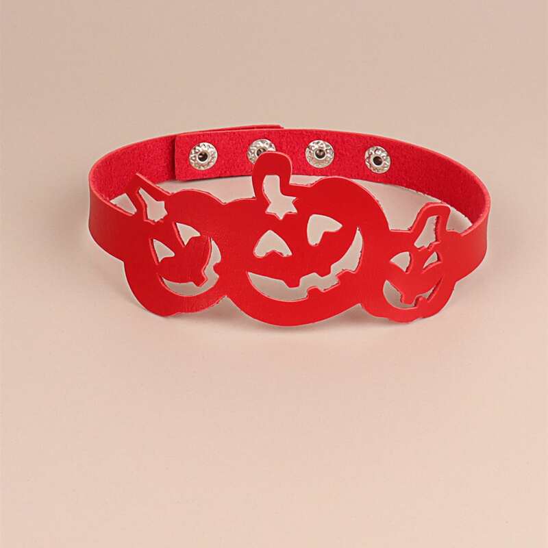 

Halloween Pumpkin Design Choker, Red