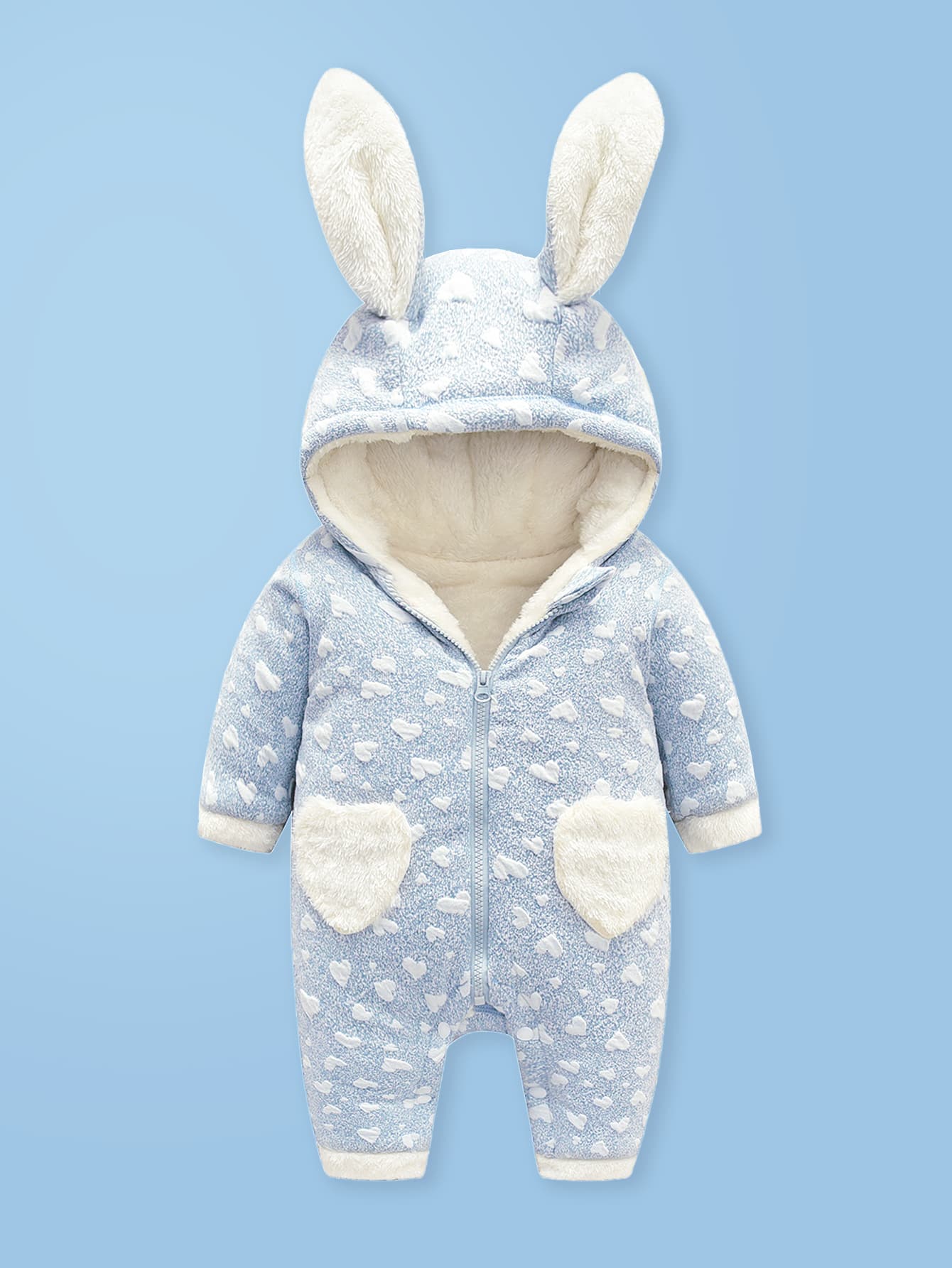 Bebe Combinaison Design Oreilles 3d Zippe Pompon Mode En Ligne Shein France