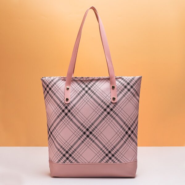 

Plaid Tartan Pattern Bucket Bag, Multicolor