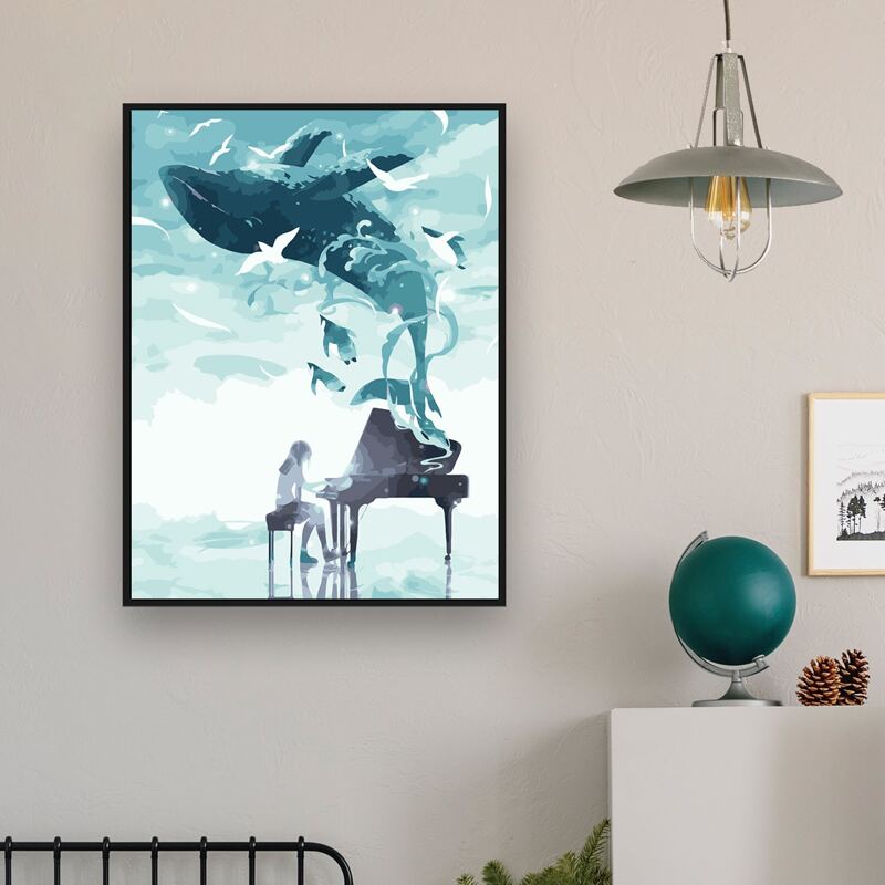 

Whale Print DIY Diamond Unframed Painting, Multicolor