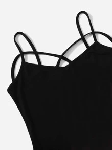 Muchica 2入組素色十字交叉吊帶上衣 - 彩色 - 查看 4