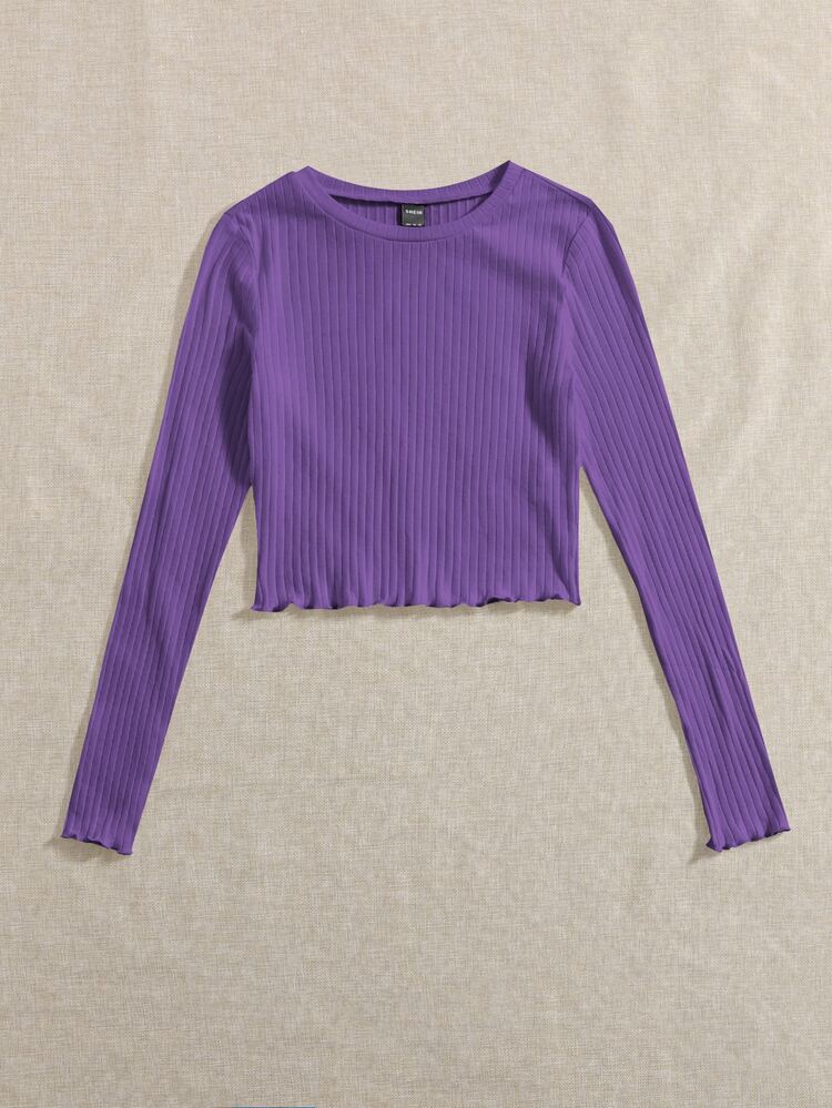 Muchica Top unicolor ribete en forma de lechuga - Morado Violeta - Añade 3