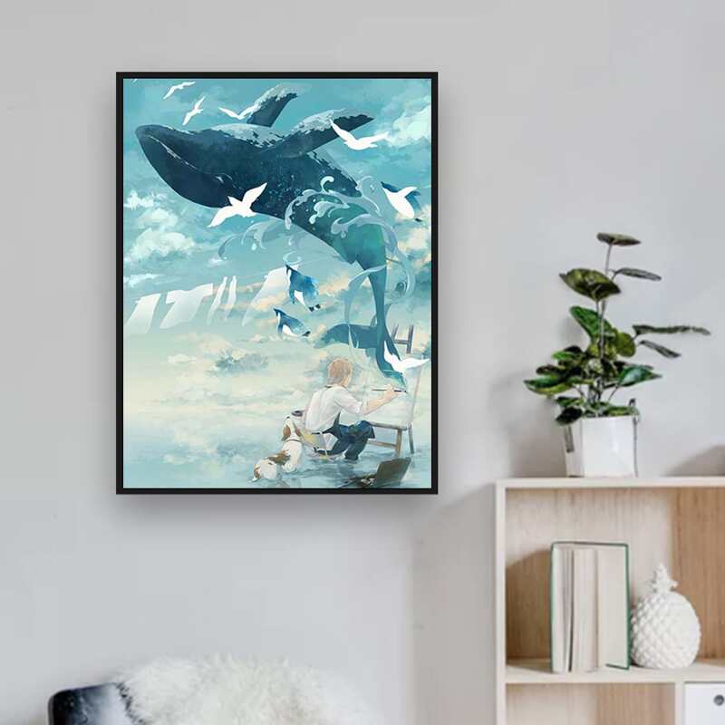 

Whale Print DIY Diamond Unframed Painting, Multicolor
