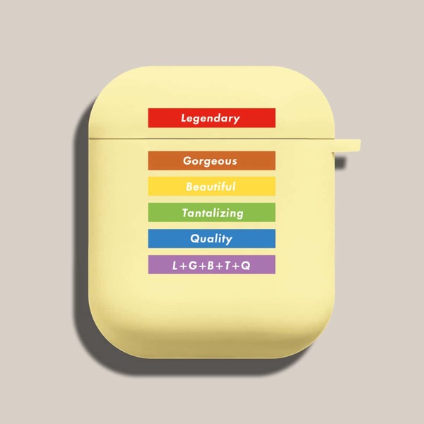 

LGBT Letter Graphic Case For AirPods, Yellow