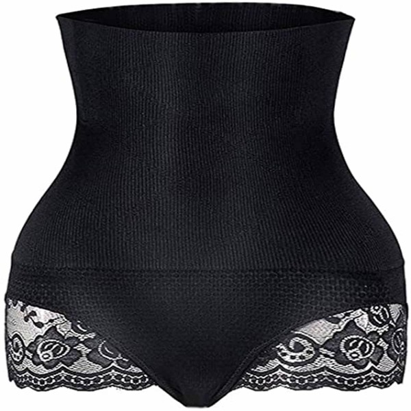 

Contrast Lace High Waisted Shapewear Panty, Black