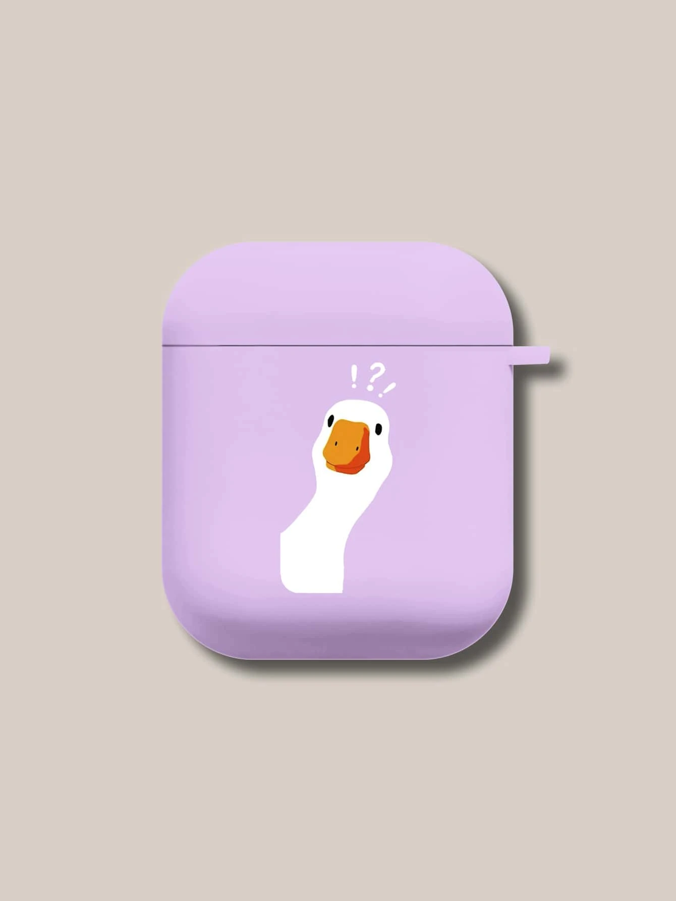 Duck Pattern Case Compatible With AirPods - Purple - View 1