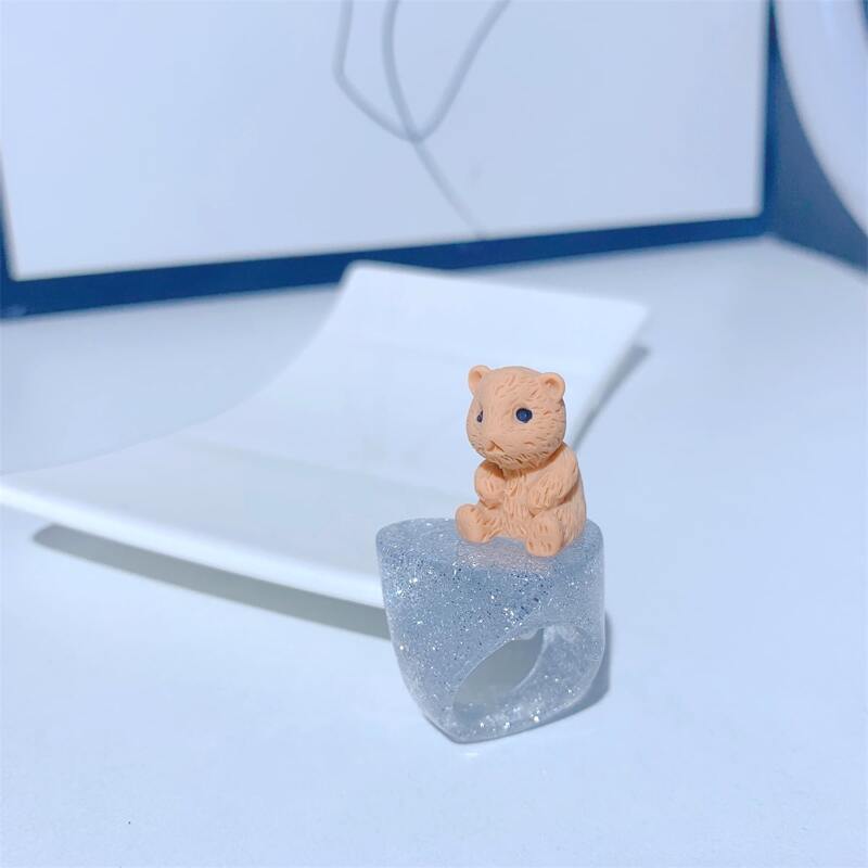 

Bear Decor Ring, Clear