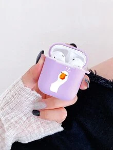 Duck Pattern Case Compatible With AirPods - Purple - View 2