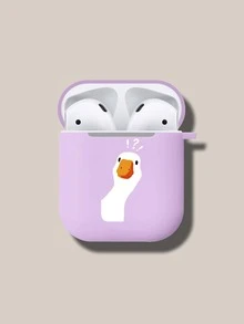 Duck Pattern Case Compatible With AirPods - Purple - View 3