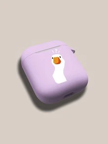 Duck Pattern Case Compatible With AirPods - Purple - View 4