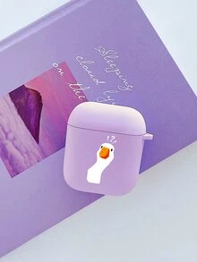 Duck Pattern Case Compatible With AirPods - Purple - View 7