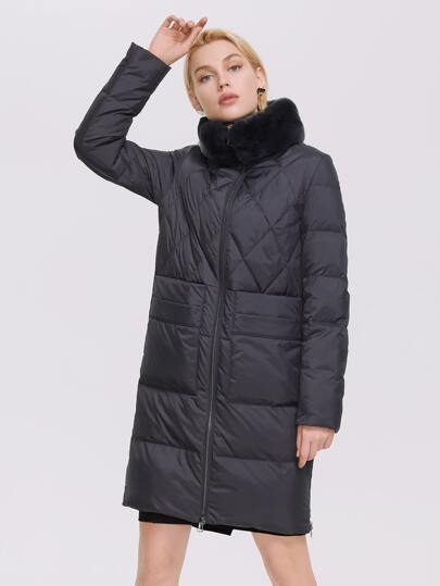 MIEGOFCE High Neck Zip Up Solid Padded Coat