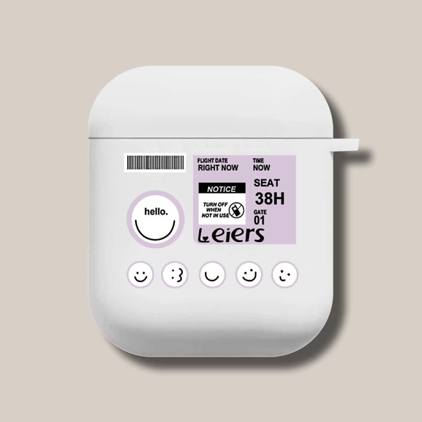 

Чехол с текстовым рисунком для AirPods, Белый