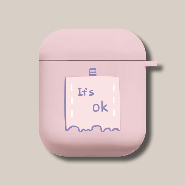 

Letter Graphic Case For AirPods, Pink