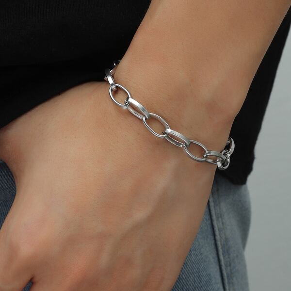 

Men Stainless Steel Bracelet, Silver
