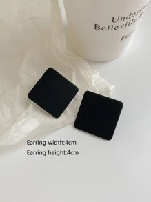 幾何耳釘 - 黑色 - 查看 2