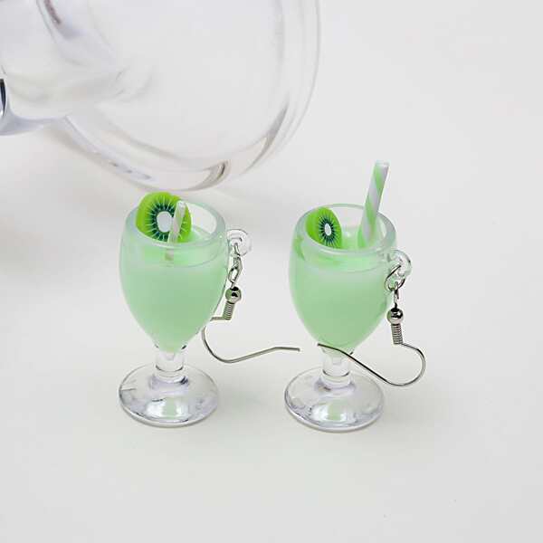 

Beverage Drop Earrings, Mint green