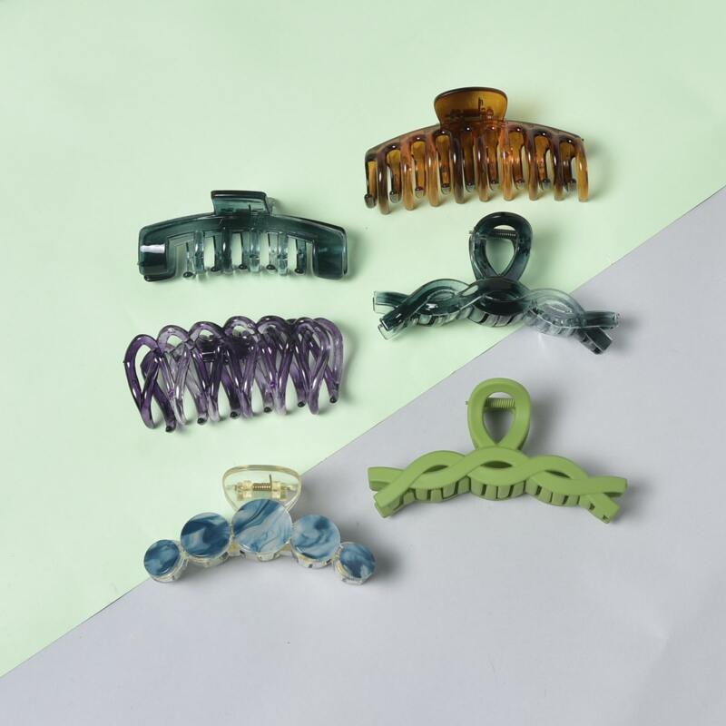 

6pcs Simple Hair Claw, Multicolor