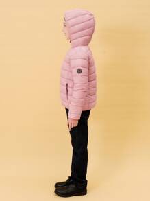 SOLOCOTE Tween Girl Lightweight Pink Water-resistant Hooded Down Jacket For Christmas Winter - Dusty Pink - View 6