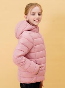 SOLOCOTE Tween Girl Lightweight Pink Water-resistant Hooded Down Jacket For Christmas Winter - Dusty Pink - View 7