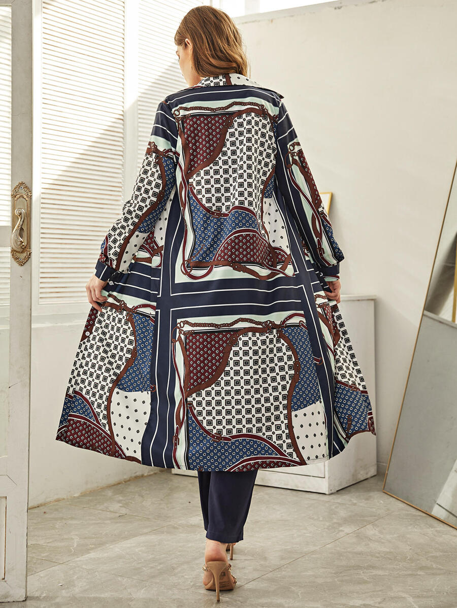 Modelyn Bộ đồ hai mảnh nữ Chuỗi Hình học Họa tiết khăn Thanh lịch - Nhiều màu - Xem 1