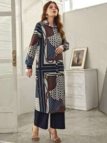 Modelyn Bộ đồ hai mảnh nữ Chuỗi Hình học Họa tiết khăn Thanh lịch - Nhiều màu - Xem 5