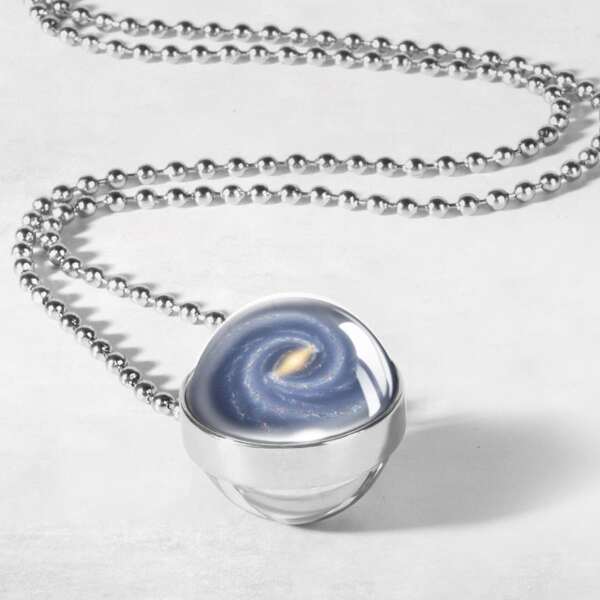 

Milky Way Print Ball Charm Necklace, Multicolor
