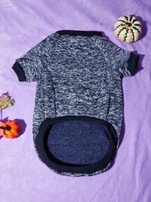Halloween Pet T-Shirt - Blue And Black Dog Shirt With Smiling Pumpkin Pattern, Full Of Festive Atmosphere - Multicolor - View 5