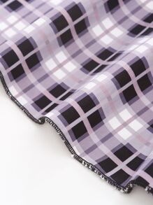 Niñas Vestido camisero de cuadros de color combinado - Multicolor - Ver 3