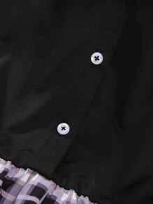 Niñas Vestido camisero de cuadros de color combinado - Multicolor - Ver 7