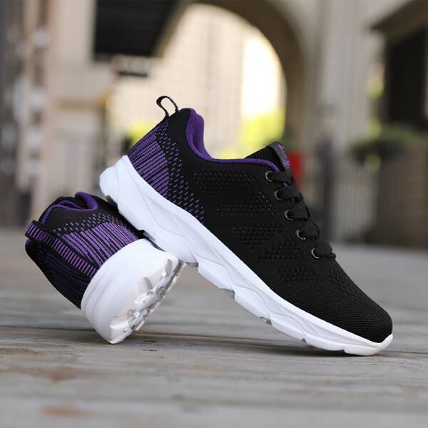 

Minimalist Lace Up Front Sports Shoes, Multicolor