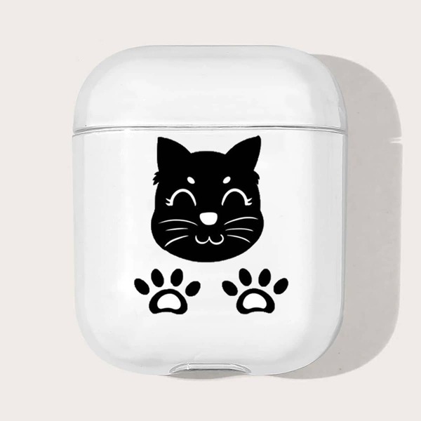 

Чехол с рисунком кошачьей лапы для AirPods, Прозрачный