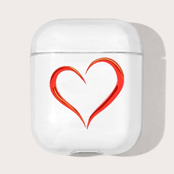 

Чехол для Airpods с узором сердечка, Прозрачный