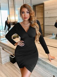 Đầm Xù màu trơn Gợi cảm - màu đen - Xem 3