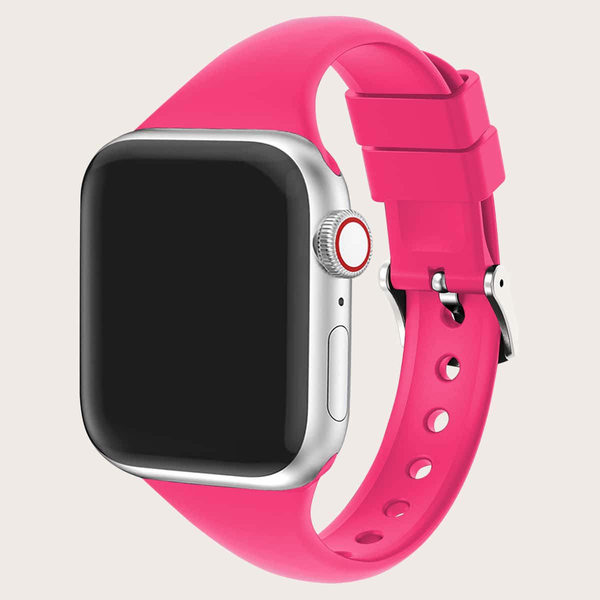 

Plain Silicone Watchband For iWatch, Hot pink