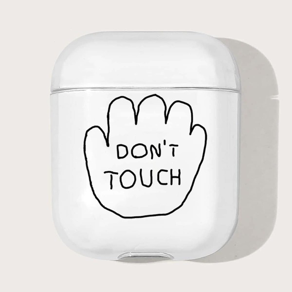 

Чехол с текстовым рисунком для AirPods, Прозрачный