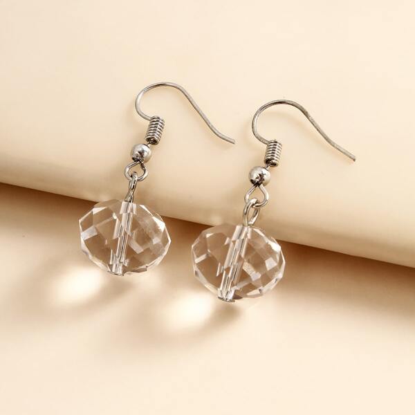 

Clear Bead Drop Earrings