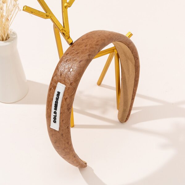 

Letter Patch Decor Headband, Brown