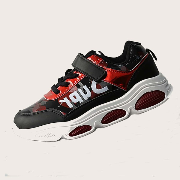 

Boys Camo Pattern Letter Graphic Sneakers, Multicolor