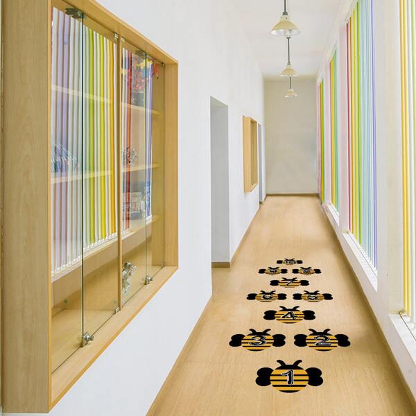 

1set Bee Pattern Floor Sticker, Multicolor