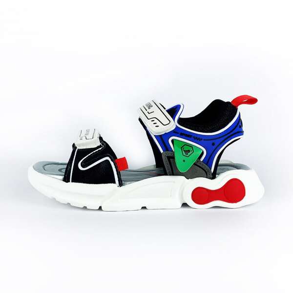 

Boys Colorblock Letter Graphic Sport Sandals, Multicolor